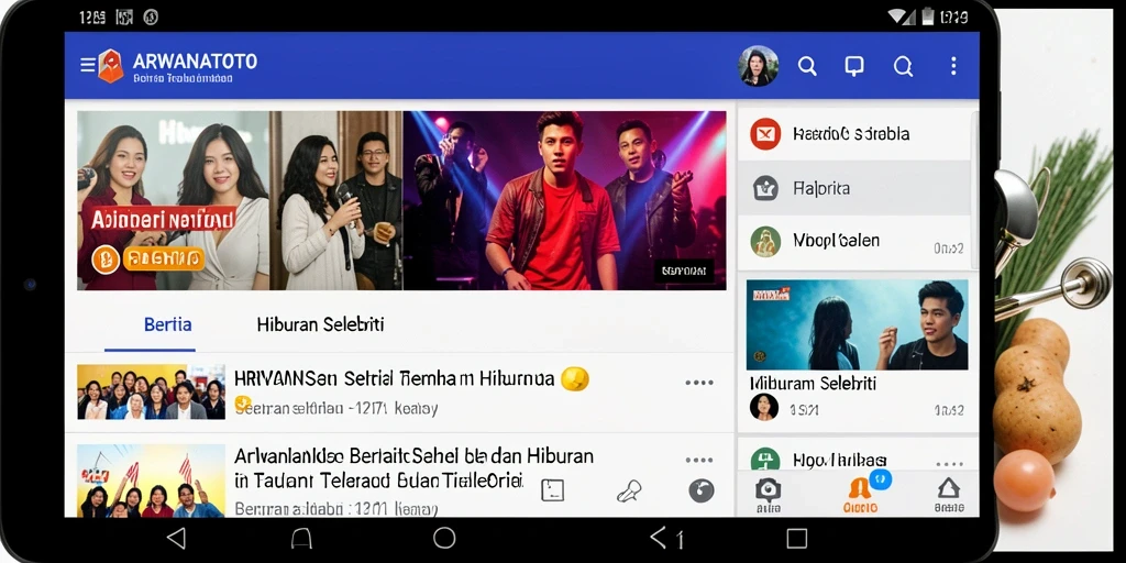 Tampilan antarmuka aplikasi ARWANATOTO yang menarik dan informatif.